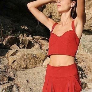 Free People Larissa Bustier Crop • Burnt Red / Orange • 8